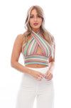 Rays Crop Top | Pink-Blue